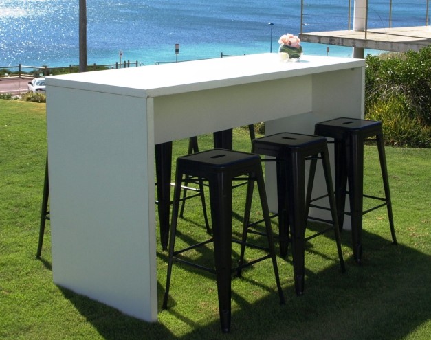 White High Table with Black Tolix Stools
